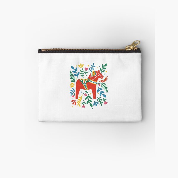 Item preview, Scandinavian Dala Horse Folk Art — Colorful Nordic Floral Illustration | Traditional Swedish Heritage Design designed and sold by Colorful-Garden.