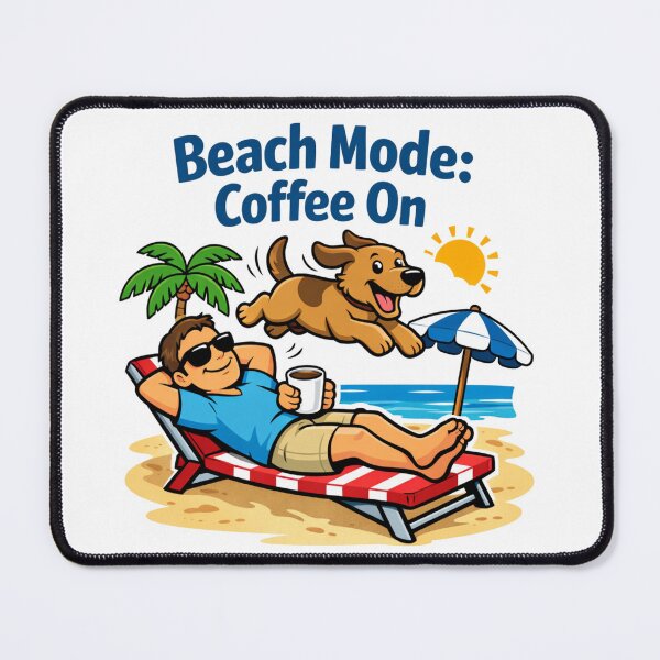 Item preview, Beach Mode Coffee On Funny Dog Shirt Summer Vacation Tee designed and sold by JVDesignsShop.