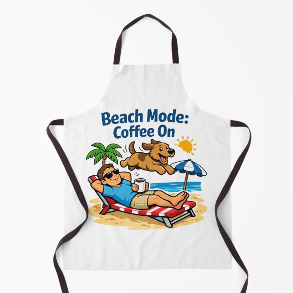 Item preview, Beach Mode Coffee On Funny Dog Shirt Summer Vacation Tee designed and sold by JVDesignsShop.