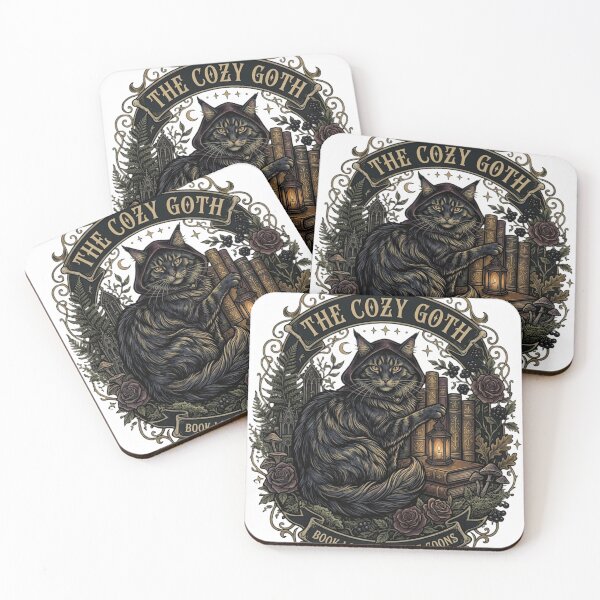 Item preview, The Cozy Goth: Witchy Librarian Black Cat & Haunted Books Decor designed and sold by FarDesign.
