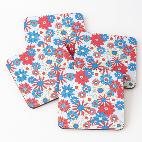 Item preview, Patriotic Floral Garden - Red White and Blue Independence Day Illustration designed and sold by DafneDStudio.