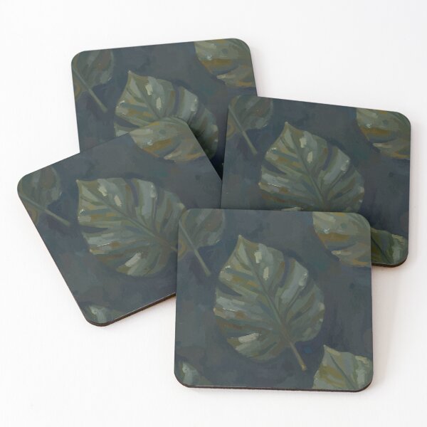 Item preview, Monstera Leaves on Dark Background designed and sold by RidaSalArt.