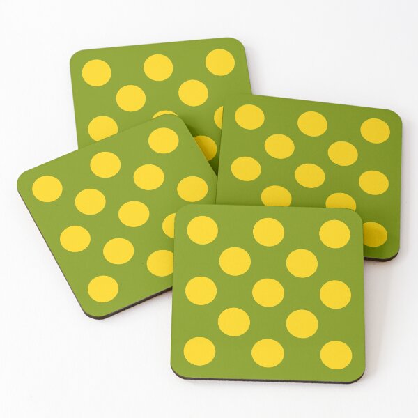 Item preview, Yellow Polka Dots on a Green Background designed and sold by Sonia Pascual Izquierdo.
