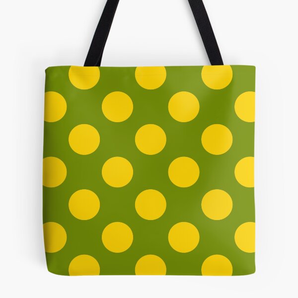 Item preview, Yellow Polka Dots on a Green Background designed and sold by Sonia Pascual Izquierdo.