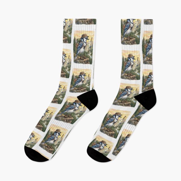 Item preview, Hiking Blue Jay Bird designed and sold by Roy & Tiffany.