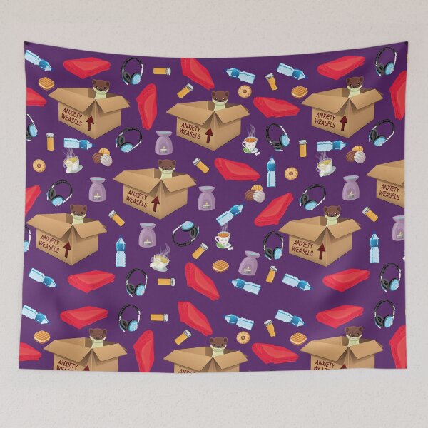 Item preview, Anxiety Weasel Blanket designed and sold by foxglovefiction.