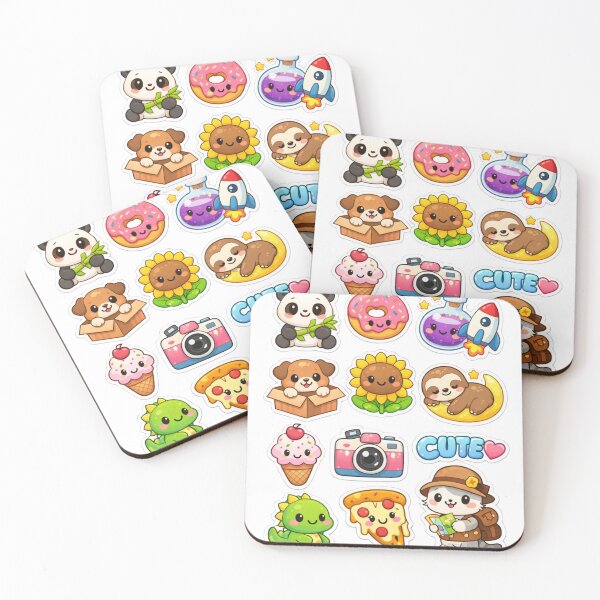Item preview, Kawaii Animal & Food Doodle Pack with Space Charm Stickers  designed and sold by New Art.