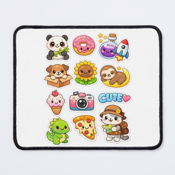 Item preview, Kawaii Animal & Food Doodle Pack with Space Charm Stickers designed and sold by New Art.
