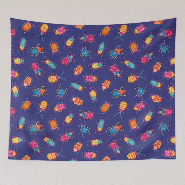 Item preview, Vibrant Jewel Beetles - Colorful Hand-Drawn Insect Illustration designed and sold by DafneDStudio.