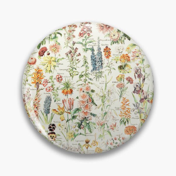 Item preview, Adolphe Millot Antique Flowers - Cottagecore Floral Farmhouse Millefleurs on Natural designed and sold by Epitome Girl.