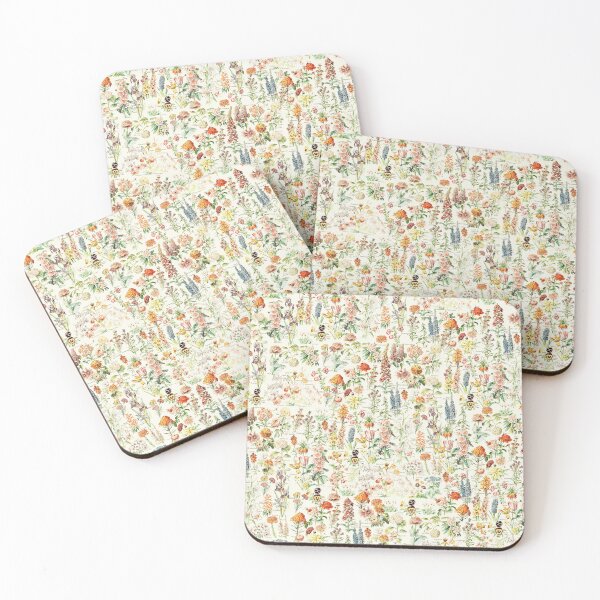Item preview, Adolphe Millot Antique Flowers - Cottagecore Floral Farmhouse Millefleurs on Natural designed and sold by Epitome Girl.