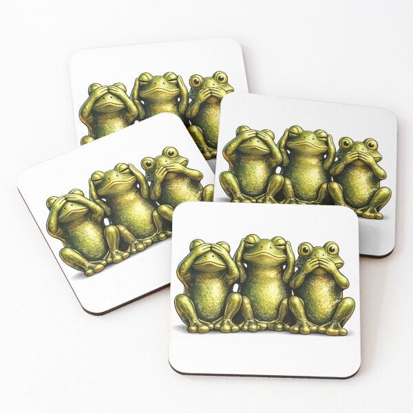Item preview, See Hear Speak No Evil Funny Frogs designed and sold by Gezonde-Voeding.
