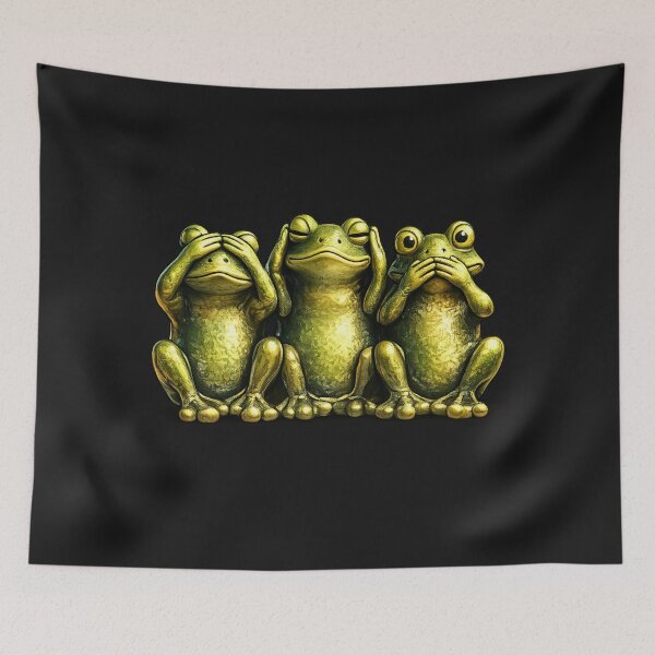 Item preview, See Hear Speak No Evil Funny Frogs designed and sold by Gezonde-Voeding.