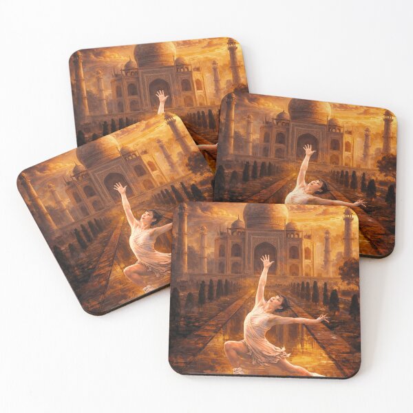 Item preview, Figure Skating Taj Mahal Sunset Art | Ice Skater Travel Illustration | India Inspired Skating Design designed and sold by origin-arthouse.