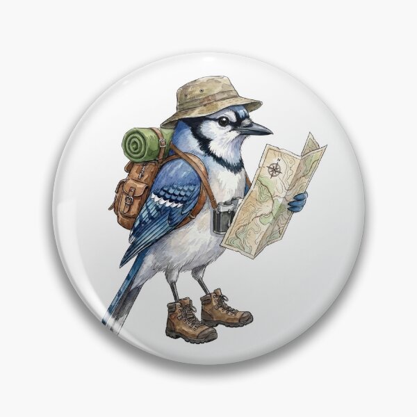 Item preview,  Hiking Blue Jay Bird designed and sold by Roy & Tiffany.