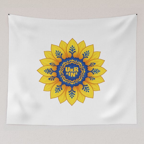Item preview, Stand with Ukraine Sunflower blue yellow flag  designed and sold by Artycom.