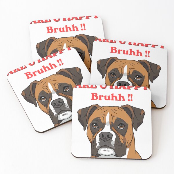 Item preview, Are U Happy Bruhh Boxer Dog Sarcastic Judgmental Puppy Meme designed and sold by Stoneclove.