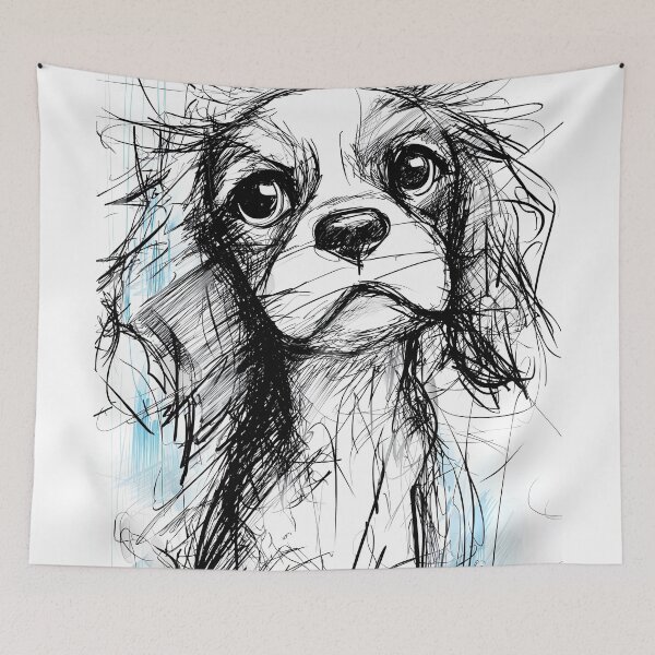 Item preview, Sketch of a Cavalier King Charles Spaniel dog designed and sold by lautir.
