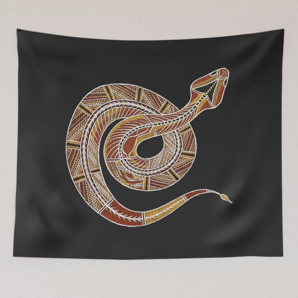 Item preview, Ambush in Ochre: Aboriginal Style Death Adder Art designed and sold by FreiherrPK.