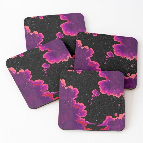 Item preview, Neon Pink Clouds in Starry Night Sky veya Cosmic Dreamscape Vaporwave Clouds designed and sold by Siriusvibes.
