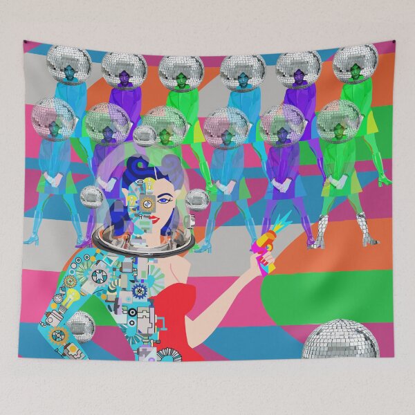 Item preview, Disco Bots – Retro Futuristic Disco Robot Illustration designed and sold by MidModMagic.