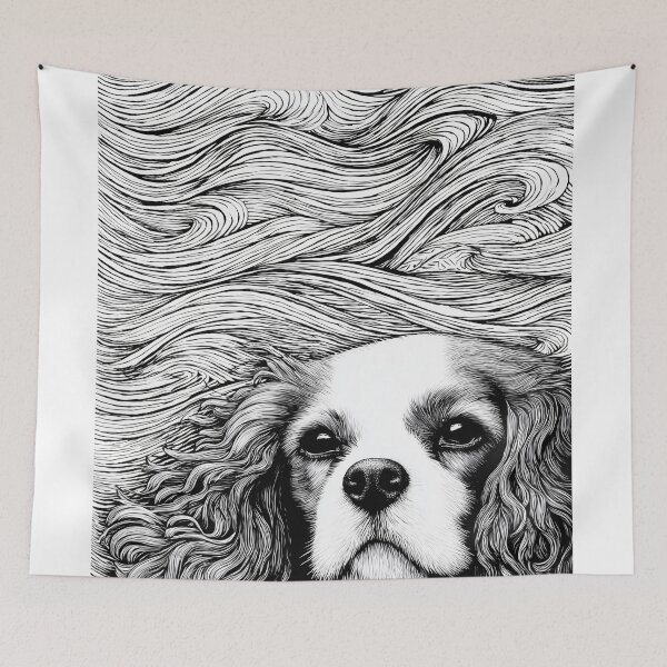 Artikelvorschau, Königlicher Cavalier King Charles Spaniel mit fließenden Wellen entworfen und verkauft von lautir.