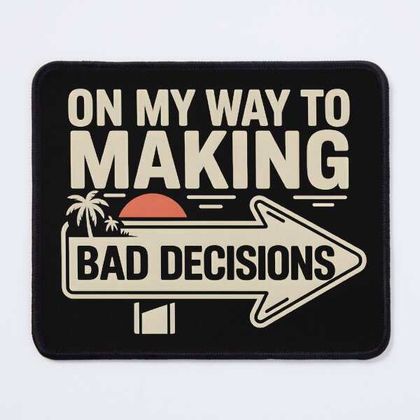Item preview, On My Way to Making Bad Decisions Shirt – Funny Summer Vacation Beach Sign Retro Sunset Tee designed and sold by ZyziowskyArt.