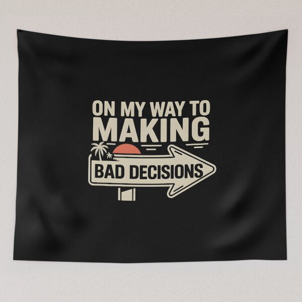 Item preview, On My Way to Making Bad Decisions Shirt – Funny Summer Vacation Beach Sign Retro Sunset Tee designed and sold by ZyziowskyArt.