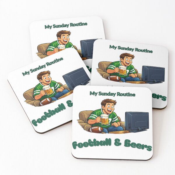 Item preview, New York Jets My Sunday Routine Football Beers designed and sold by ThatFootball12.
