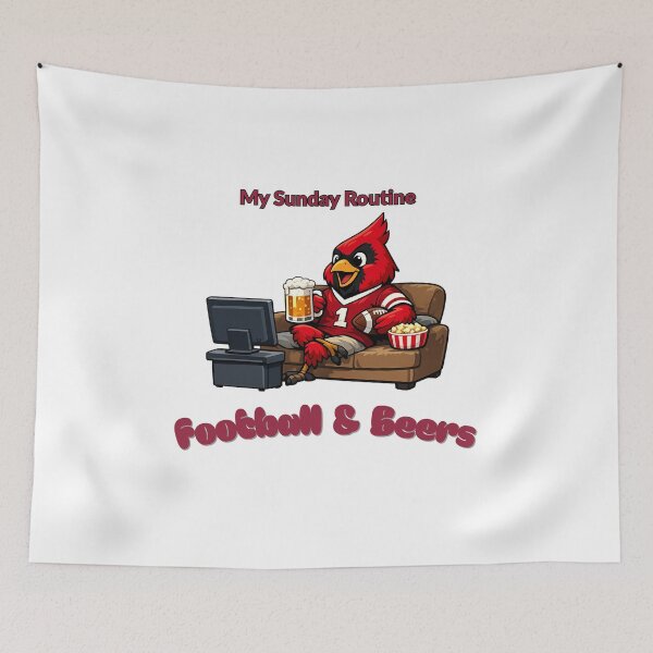 Item preview, Arizona Cardinals My Sunday Routine Football Beers designed and sold by ThatFootball12.