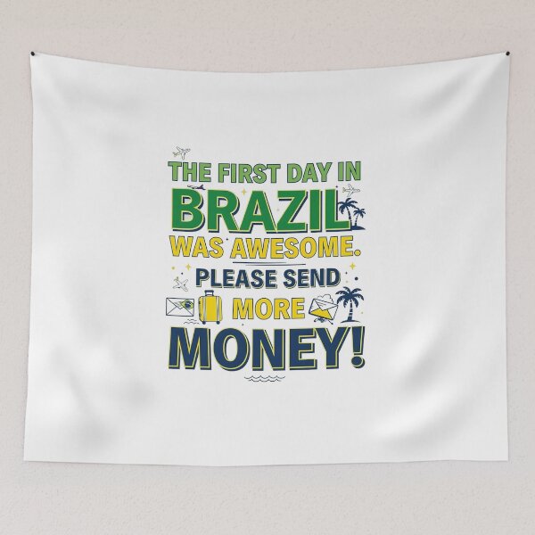 Item preview, Humorous Brazil Travel T-Shirt | Premium Unisex Graphic Tee designed and sold by MoolokaiApperal.