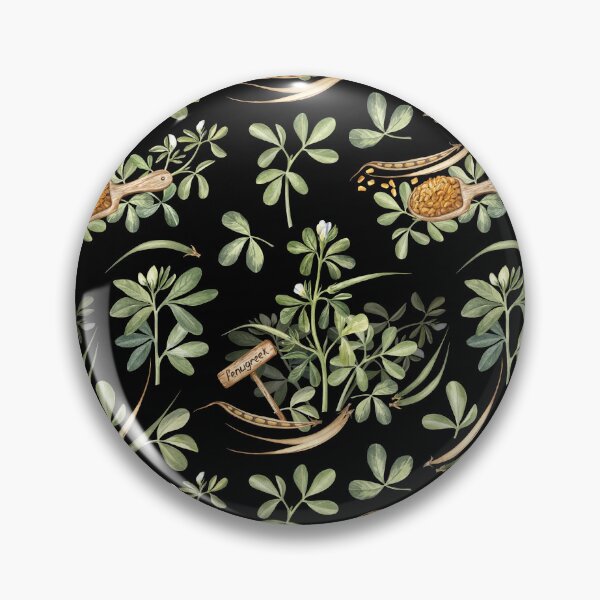 Item preview, Fenugreek Leaves and Seeds Pattern on Black designed and sold by Flowersforbear.