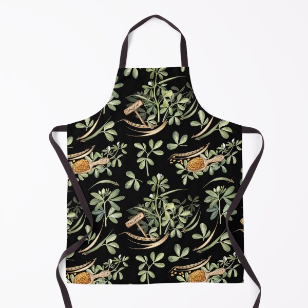 Item preview, Fenugreek Leaves and Seeds Pattern on Black designed and sold by Flowersforbear.