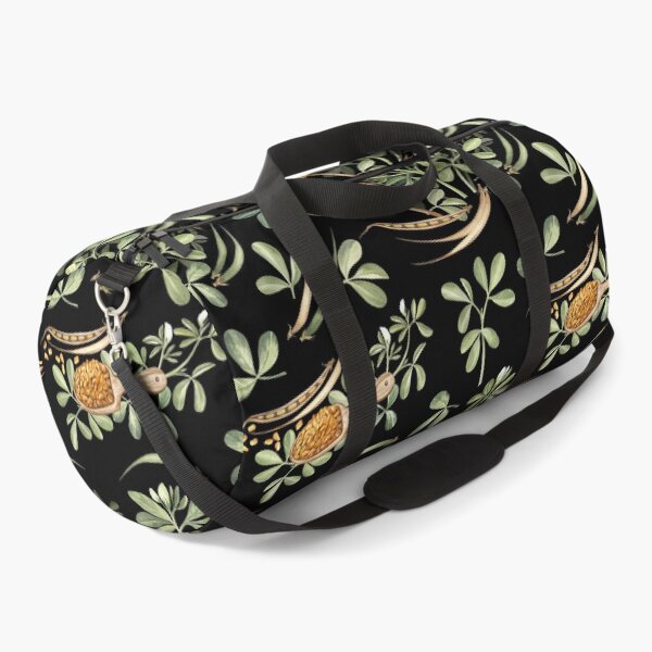 Item preview, Fenugreek Leaves and Seeds Pattern on Black designed and sold by Flowersforbear.