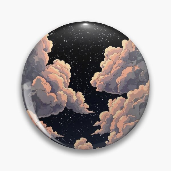 Item preview, Golden Hour Clouds in Starry Night Sky veya Dreamy Lofi Aesthetic Clouds Illustration designed and sold by Siriusvibes.