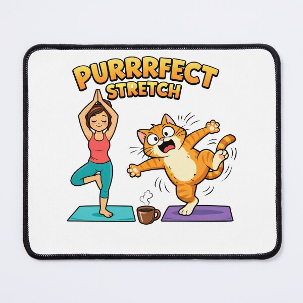 Item preview, Purrfect Stretch Funny Cat Yoga Shirt Coffee Lover Cute Cat Lover Tee designed and sold by JVDesignsShop.