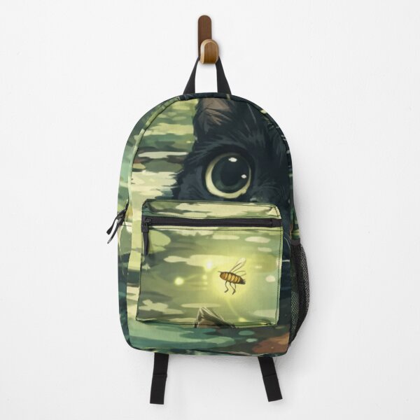 Item preview, Whimsical Black Cat in Pond with Water Lilies Art designed and sold by DVNarts.