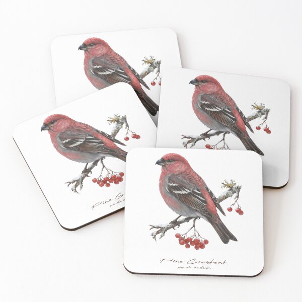 Item preview, Pine Grosbeak on Branch with Berry  designed and sold by Takeda-art.