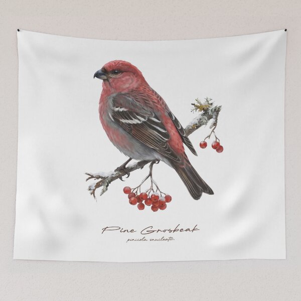 Item preview, Pine Grosbeak on Branch with Berry  designed and sold by Takeda-art.
