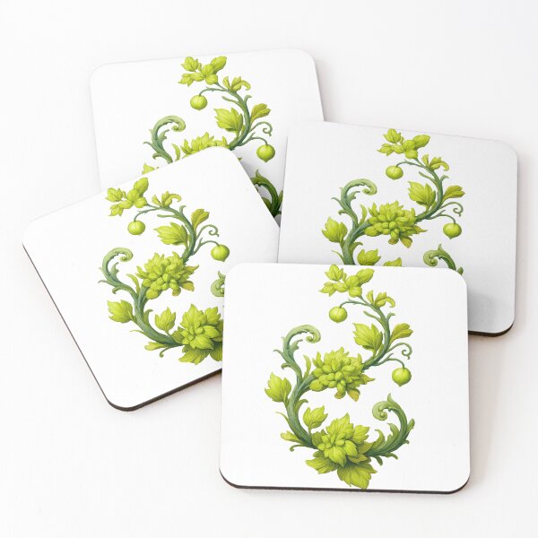 Item preview, Lime Green Floral Scroll Ornament - Elegant Botanical Art Nouveau Print designed and sold by DesignArtist.ia.