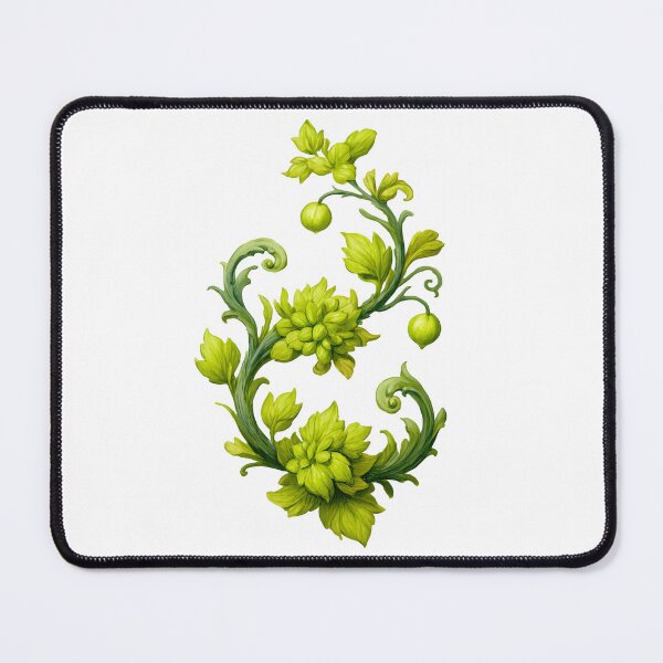 Item preview, Lime Green Floral Scroll Ornament - Elegant Botanical Art Nouveau Print designed and sold by DesignArtist.ia.