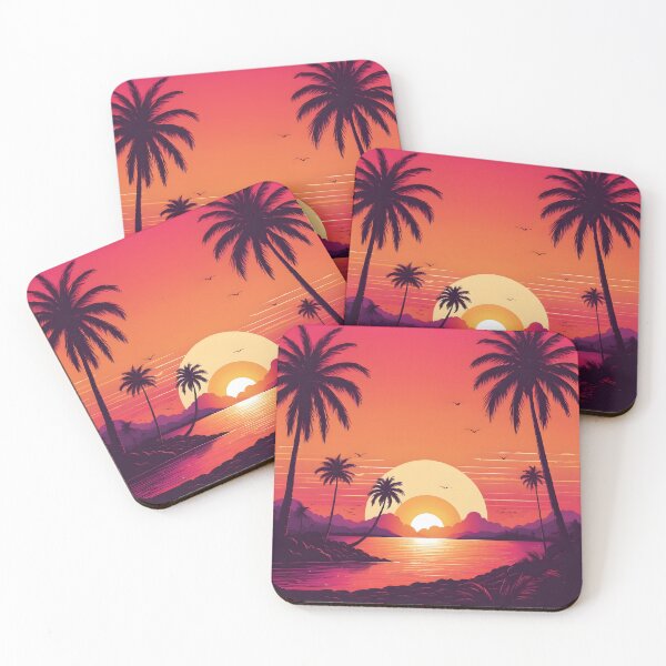 Item preview, Retro Sunset Palm Trees 80s Vintage Aesthetic - 19 designed and sold by RELAX STATION.