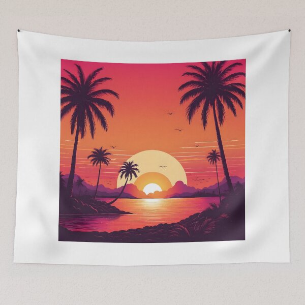 Item preview, Retro Sunset Palm Trees 80s Vintage Aesthetic - 19 designed and sold by RELAX STATION.