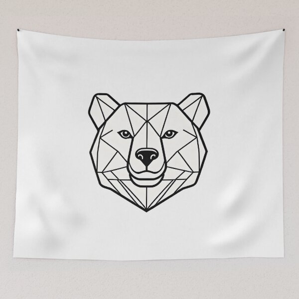 Item preview, Minimal Bear Head Line Art – Modern Wildlife Illustration -2 designed and sold by RELAX STATION.