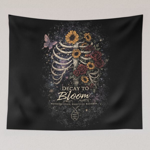 Item preview, Decay to Bloom T-Shirts – Floral Skeleton Gothic Aesthetic Art designed and sold by KDesignCrafts.