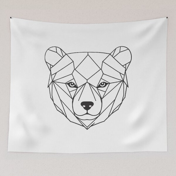 Item preview, Minimal Bear Head Line Art – Modern Wildlife Illustration -3 designed and sold by RELAX STATION.
