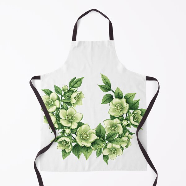 Item preview, Green Floral Wreath with White Flowers - Elegant Botanical Art Print designed and sold by DesignArtist.ia.