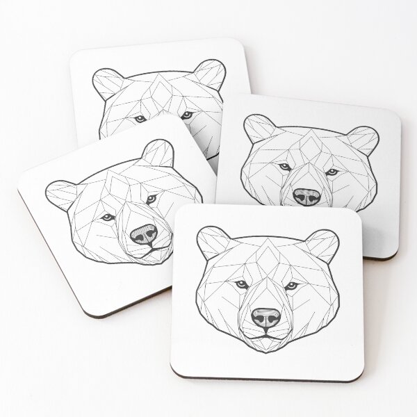 Item preview, Minimal Bear Head Line Art – Modern Wildlife Illustration -4 designed and sold by RELAX STATION.