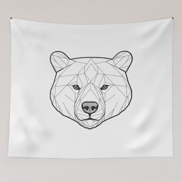 Item preview, Minimal Bear Head Line Art – Modern Wildlife Illustration -4 designed and sold by RELAX STATION.
