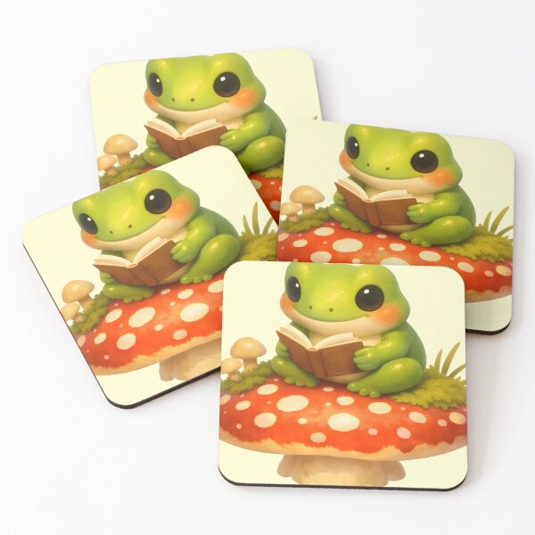 Item preview, Cottagecore Reading Frog in Mushroom designed and sold by The boys.